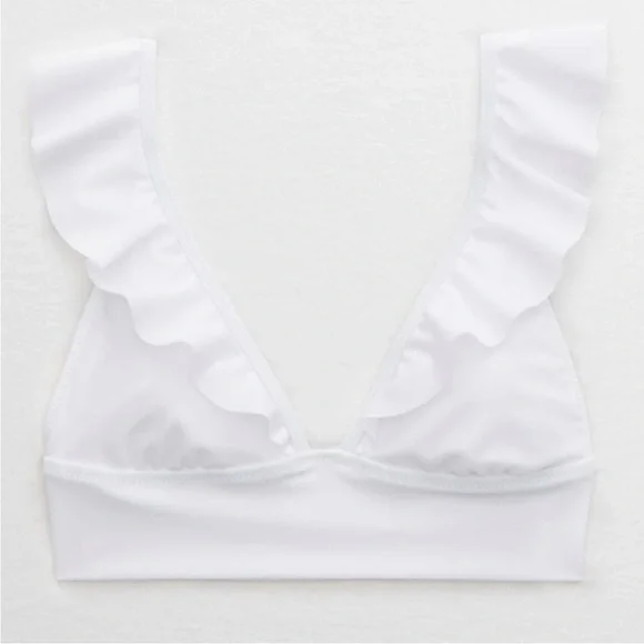 NWOT, Aerie longline white bikini top, Small - Picture 4 of 5